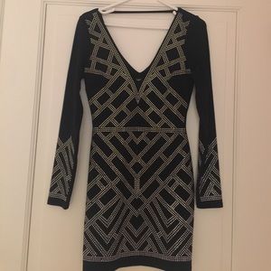 Bebe Rhinestoned Mini Dress